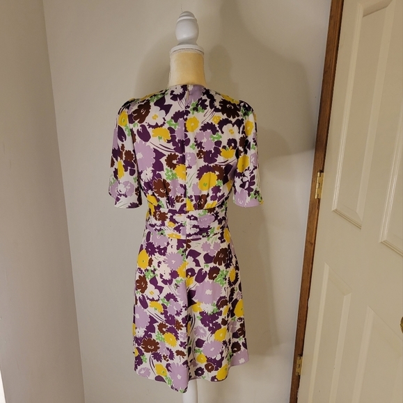 Kate Spade Women's Purple Floral Swing Dress - Size (4) - Excellent Condition - Picture 4 of 14
